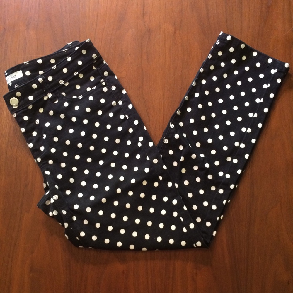 WHBM Blanc Skinny Stretch Polkadot Jeans - Picture 2 of 6